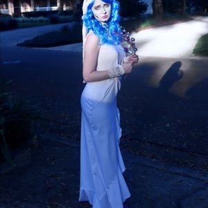 Right Shoulder Strap White Leg Slit - Hercules Muses Dress